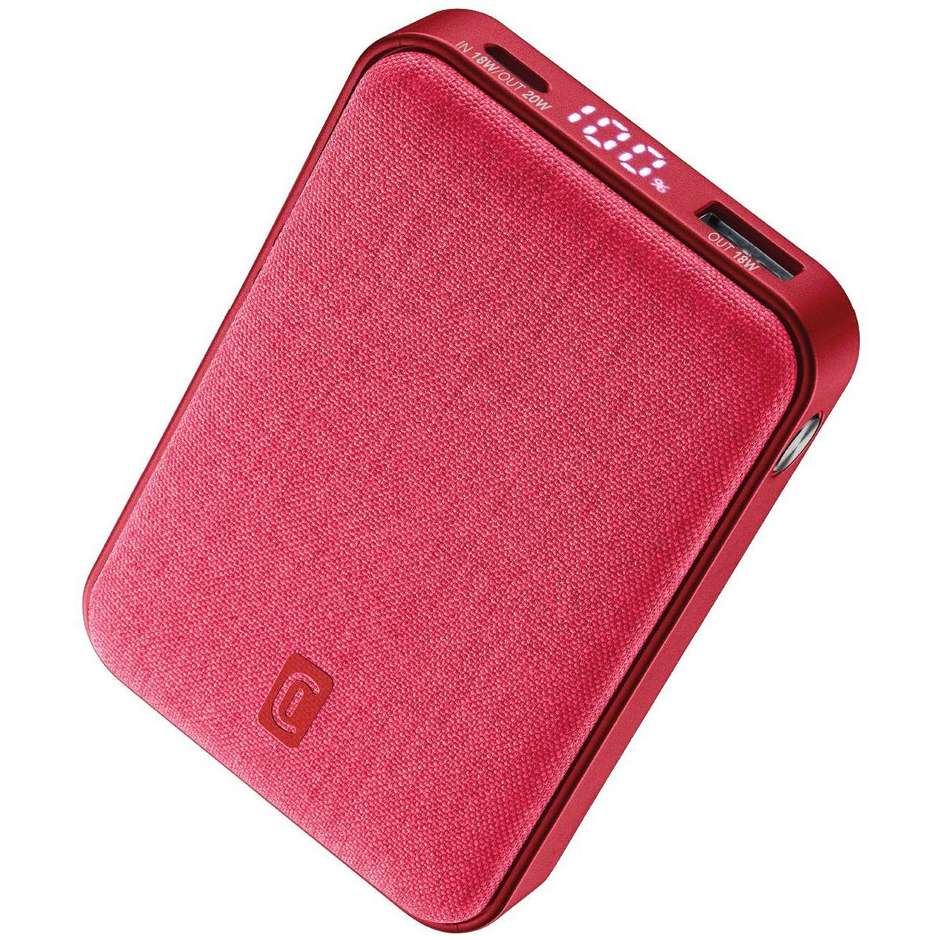 Cellularline Glam Power Bank 10000 mAh Power Delivery 20W USB-C Rosso (PBGLAM10000PDR)