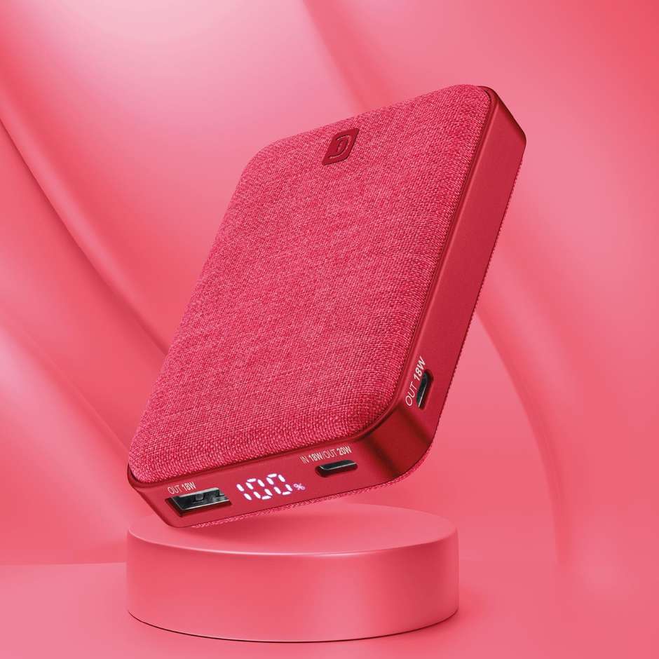 Cellularline Glam Power Bank 10000 mAh Power Delivery 20W USB-C Rosso (PBGLAM10000PDR)