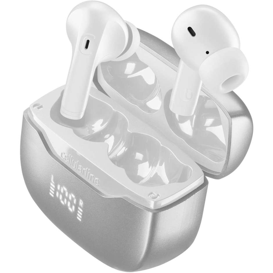 Cellularline Key Pro Auricolari True Wireless TWS con Custodia di Ricarica Touch Control Bianco