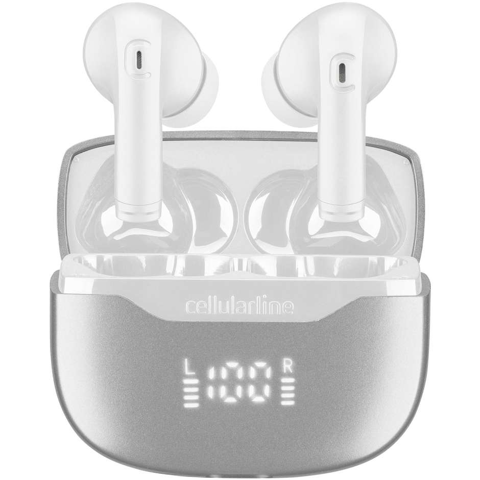 Cellularline Key Pro Auricolari True Wireless TWS con Custodia di Ricarica Touch Control Bianco