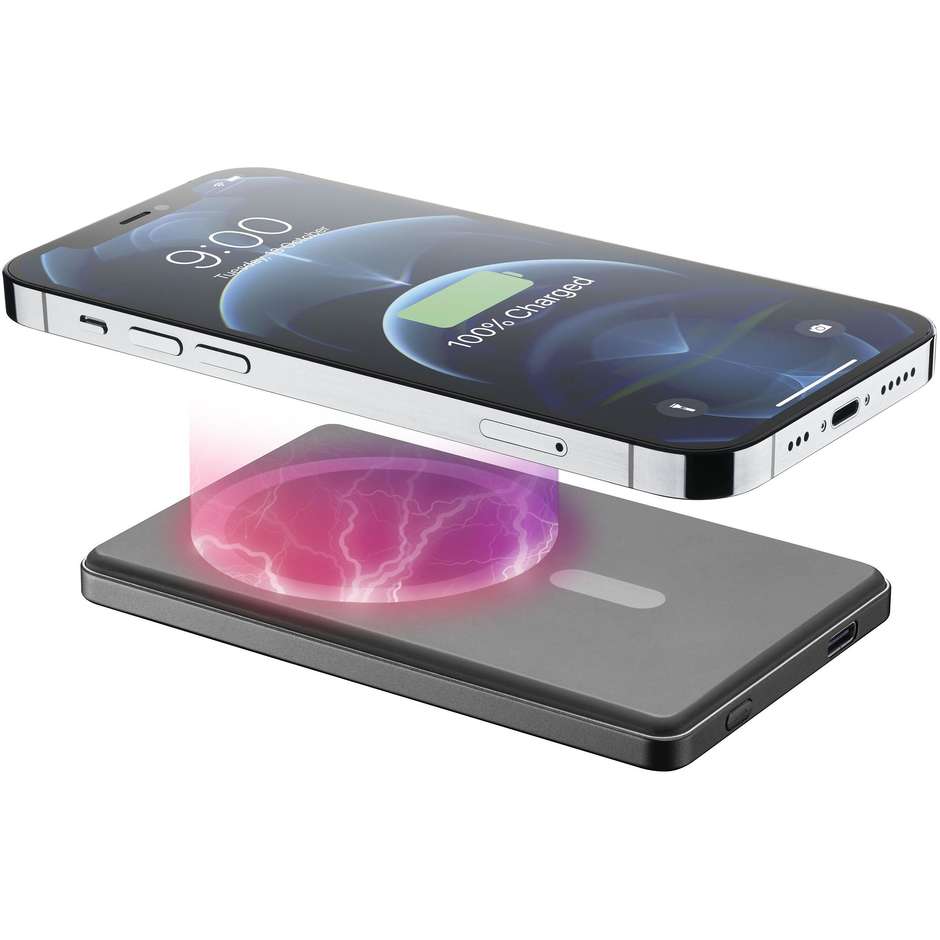 Cellularline Mag Lite Power Bank Wireless 5000 mAh Compatibile MagSafe Grigio