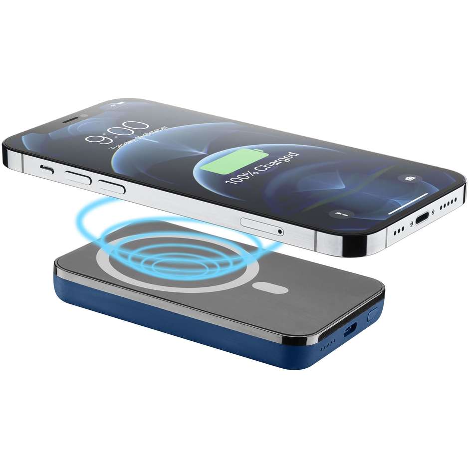 Cellularline Mag Power Bank Wireless 5000 mAh Compatibile MagSafe Blu