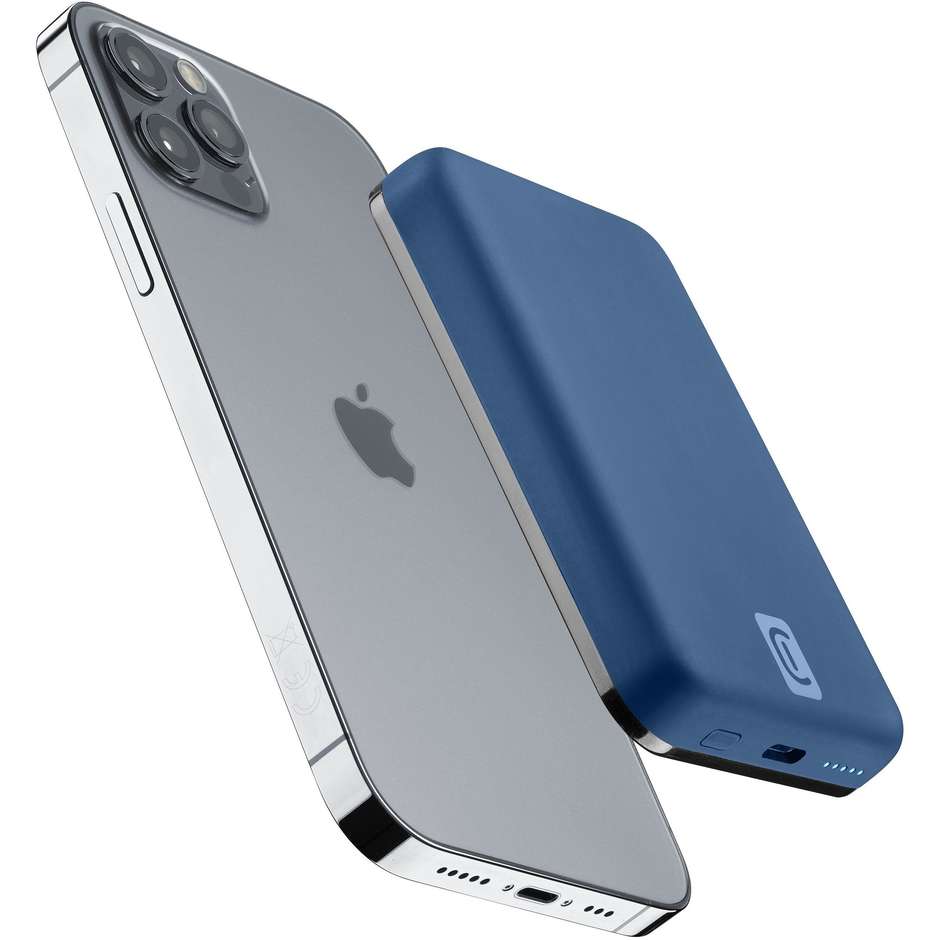 Cellularline Mag Power Bank Wireless 5000 mAh Compatibile MagSafe Blu