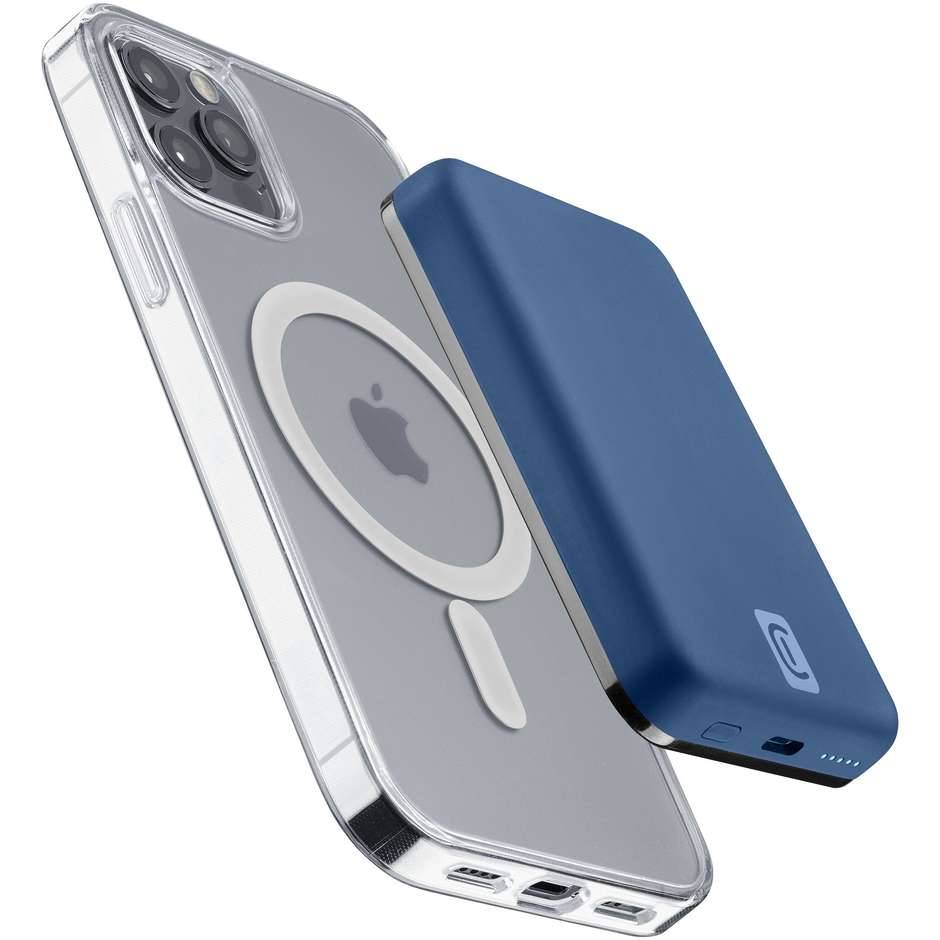 Cellularline Mag Power Bank Wireless 5000 mAh Compatibile MagSafe Blu