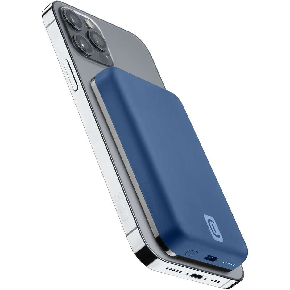 Cellularline Mag Power Bank Wireless 5000 mAh Compatibile MagSafe Blu