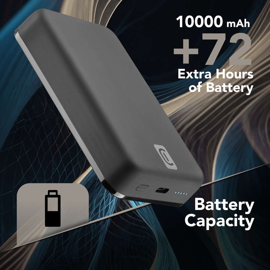 Cellularline MagSafe Power Bank Wireless 10000 mAh Ricarica Rapida Magnetica Nero (PBMAGSF10000WIRK)