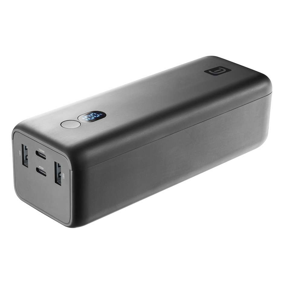 Cellularline Maxi 27000 Power Bank 27000 mAh 100W Power Delivery per Laptop e Smartphone Nero (PBMAXIIT27000K)