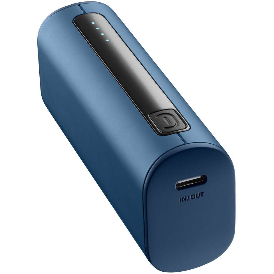 Cellularline Thunder Power Bank 5000 mAh Caricabatterie Portatile Extra Compatto Blu