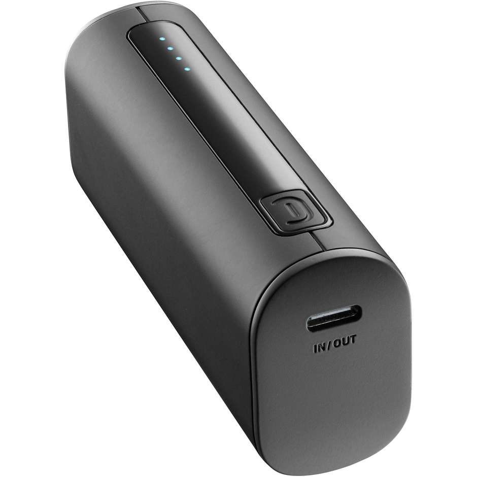 Cellularline Thunder Power Bank 5000 mAh Caricabatterie Portatile Extra Compatto Nero