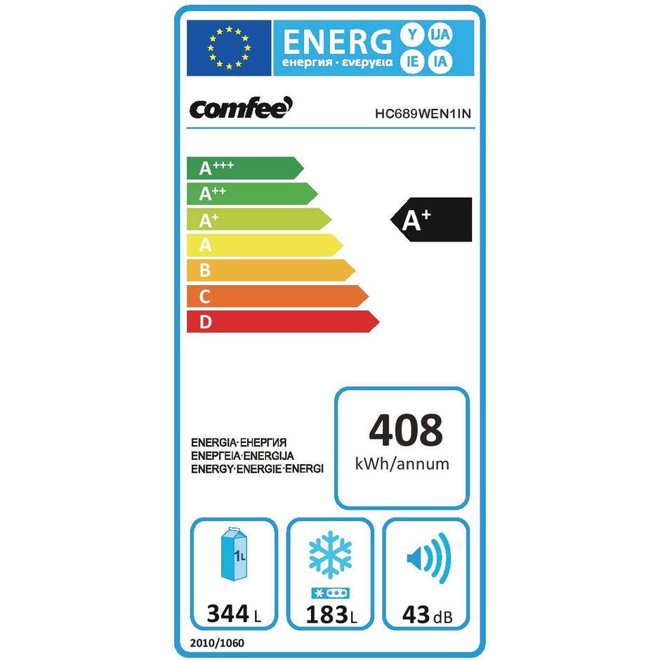 Comfee HC689WEN1 frigorifero side by side 527 litri classe A+ Total No Frost colore inox