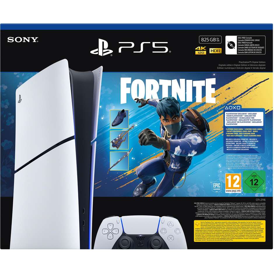 console ps5 digital e slim 825gb +fortnite flower