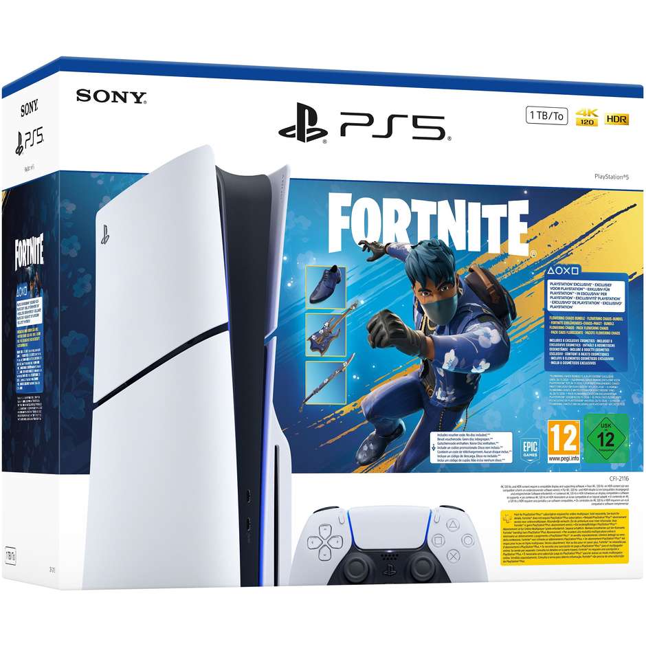 console ps5 disc e slim 1tb +fortnite flowering c