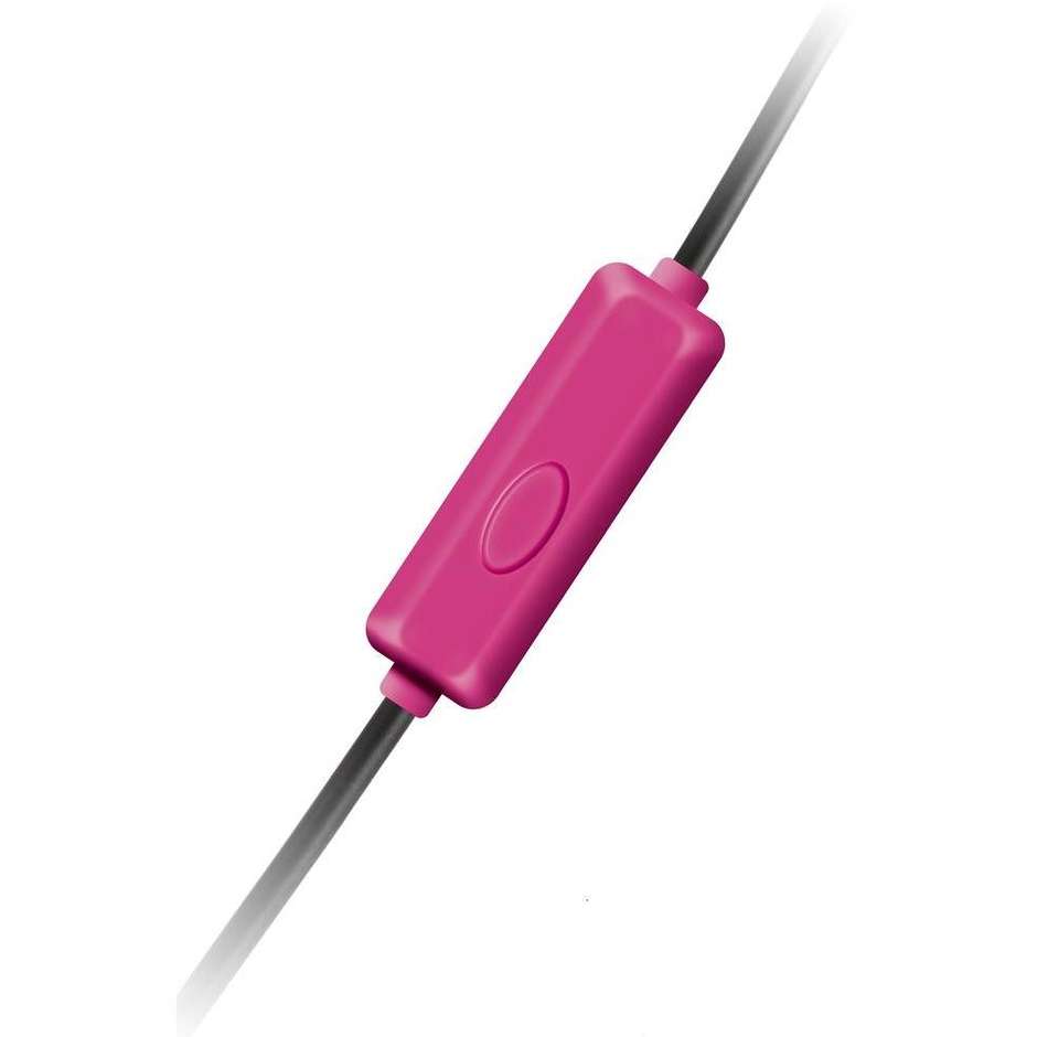 cuffia c/microfono fucsia/nera