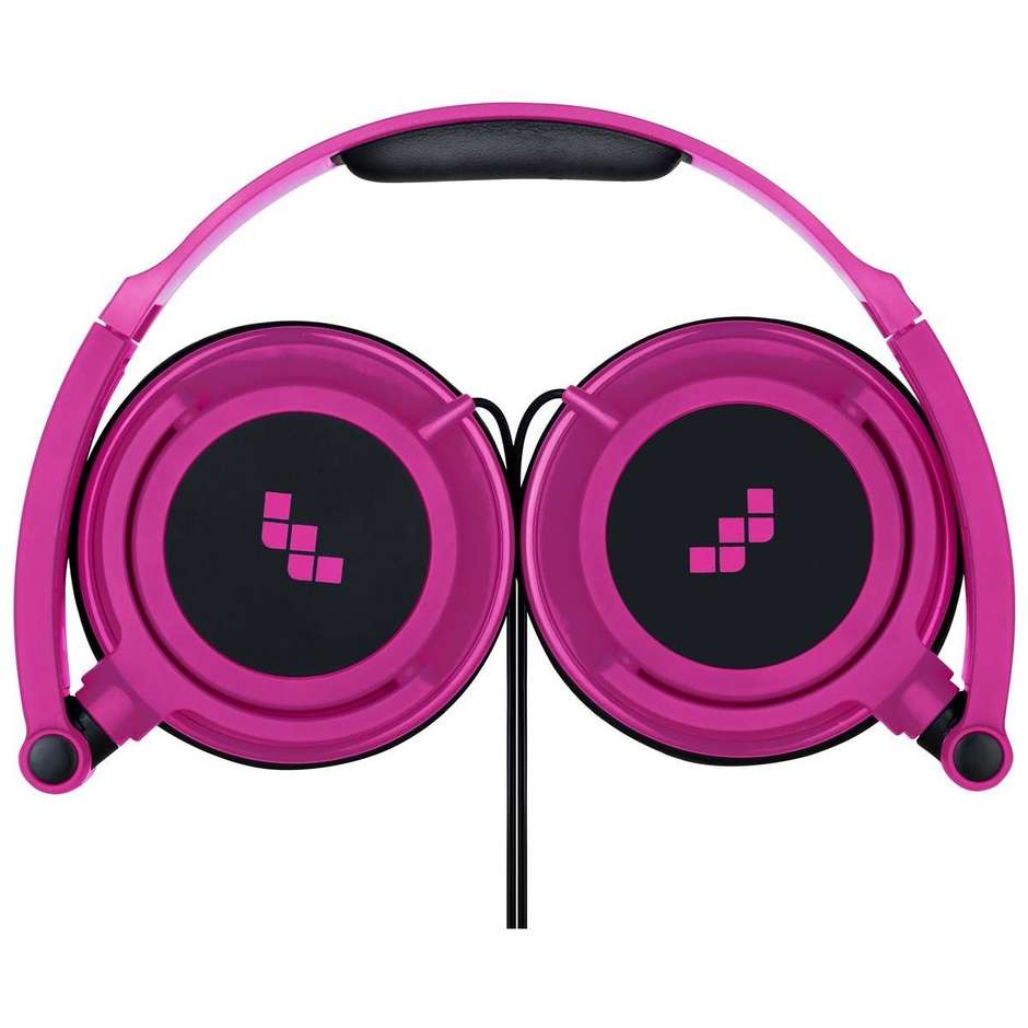 cuffia c/microfono fucsia/nera