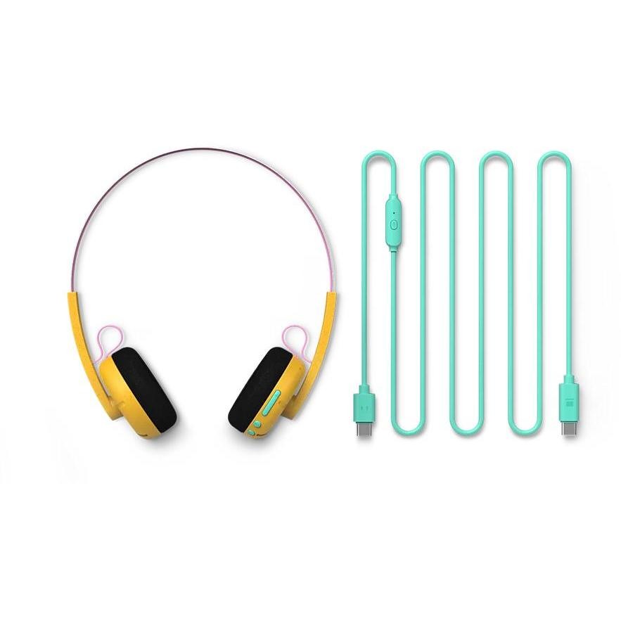 cuffia ringo duo bt + cavo 40mm yellow