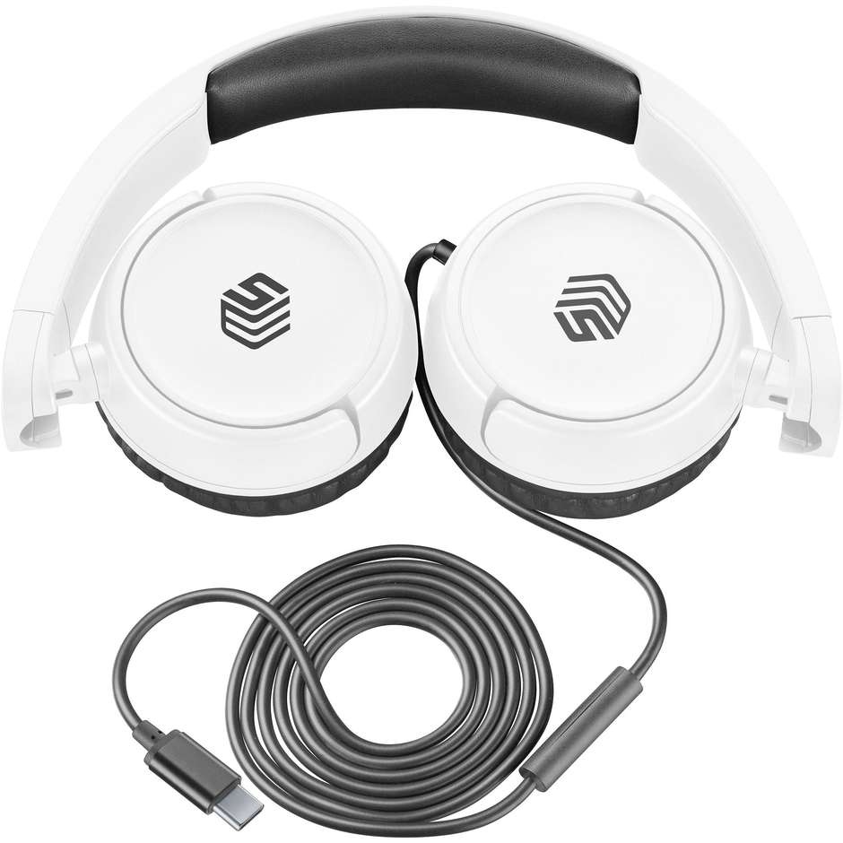 cuffie filo usb-c ms bianche