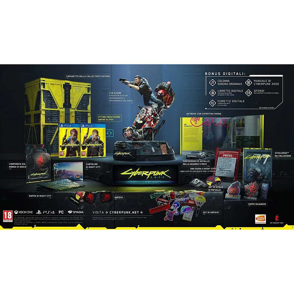 Cyberpunk 2077 Collector’s Edition PS4 Completa Mai Aperta con Confezione Esterna Danneggiata