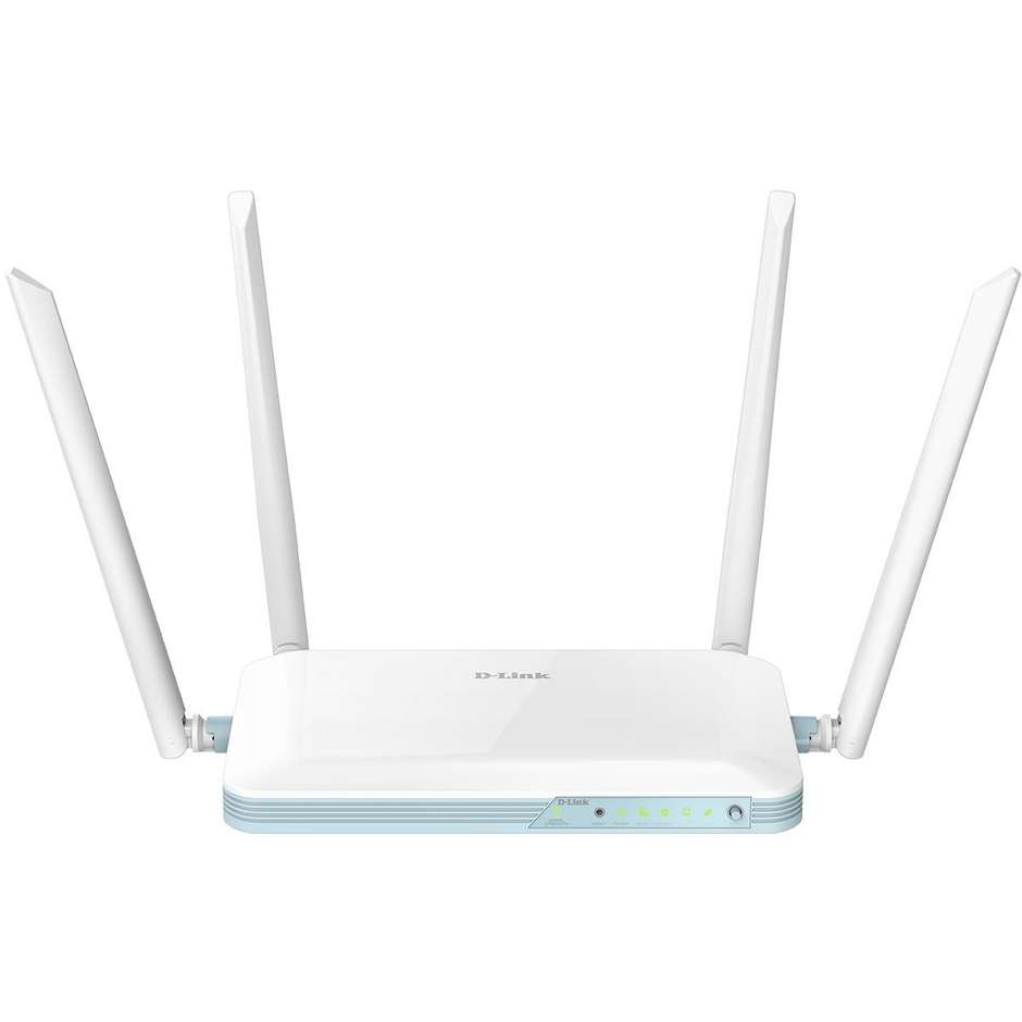 D-Link G403 EAGLE PRO AI Router 4G LTE N300 con Slot SIM 4 Porte LAN e Funzioni Ottimizzate AI - Bianco