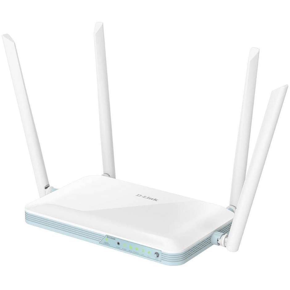 D-Link G403 EAGLE PRO AI Router 4G LTE N300 con Slot SIM 4 Porte LAN e Funzioni Ottimizzate AI - Bianco