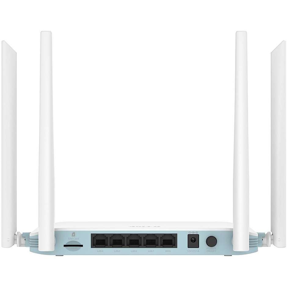 D-Link G403 EAGLE PRO AI Router 4G LTE N300 con Slot SIM 4 Porte LAN e Funzioni Ottimizzate AI - Bianco