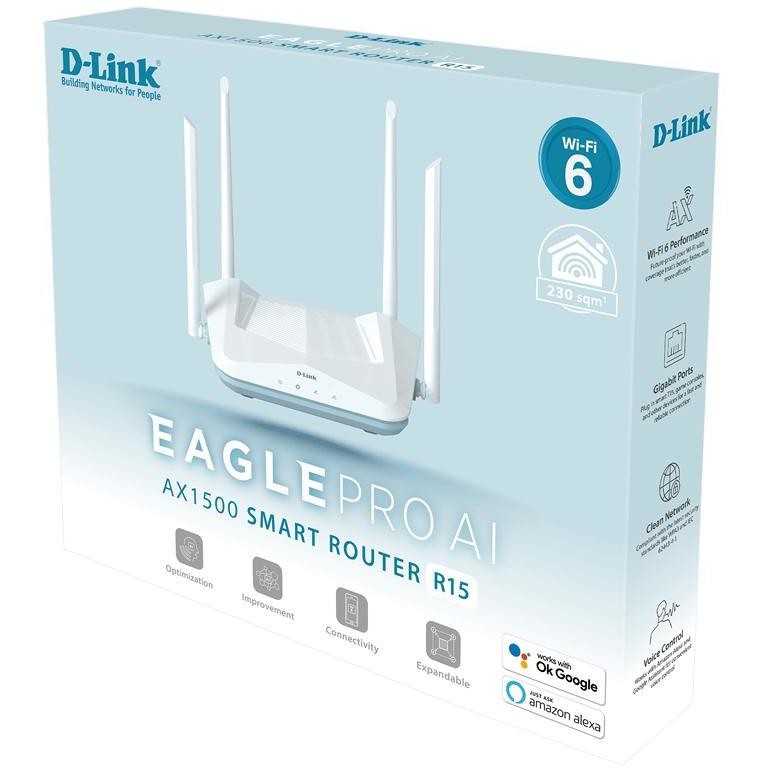 D-Link R15 Router wireless Gigabit Ethernet Dual-band (2.4 GHz/5 GHz) Colore Bianco