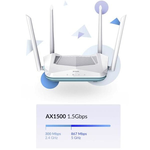 D-Link R15 Router wireless Gigabit Ethernet Dual-band (2.4 GHz/5 GHz) Colore Bianco