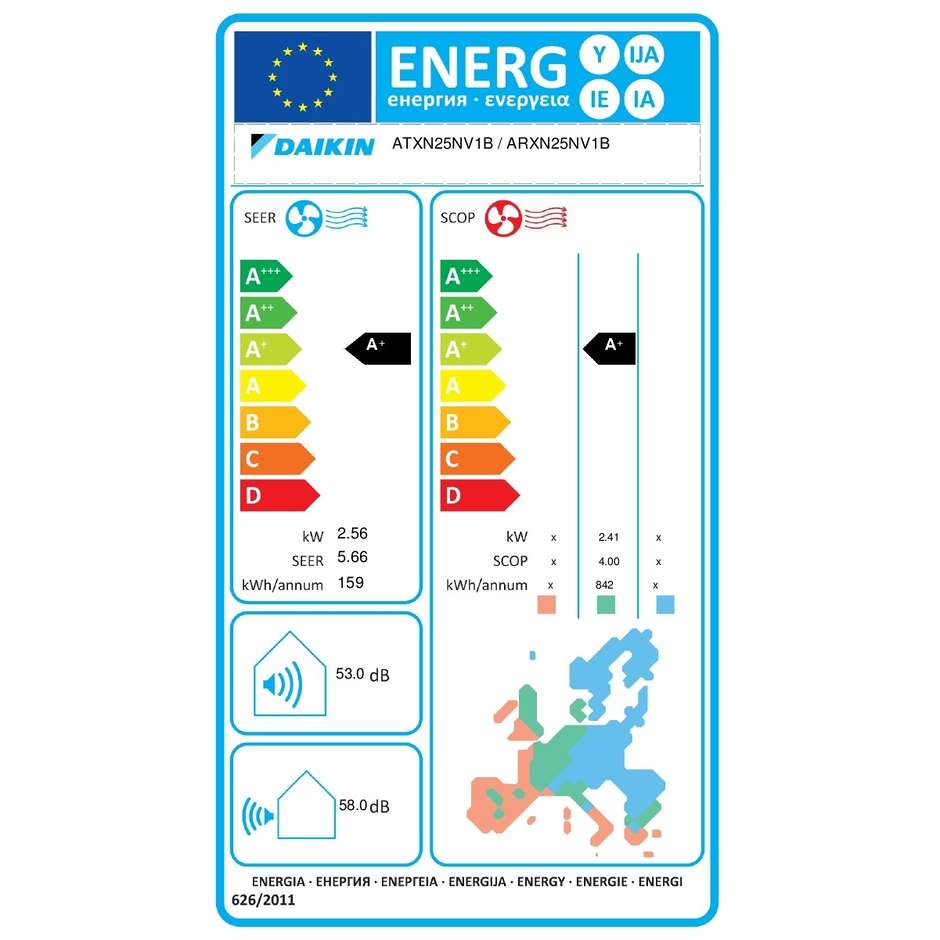 Daikin ARXN-25NB + ATXN-25NB Condizionatore 9000 btu Classe A+/A+