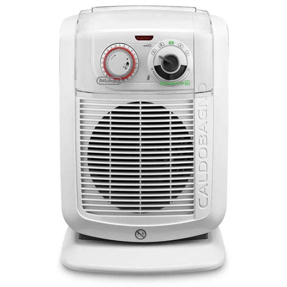 De Longhi Caldobagno HBC 3052T termoventilatore 2200 watt 3 livelli di potenza timer colore bianco, grigio