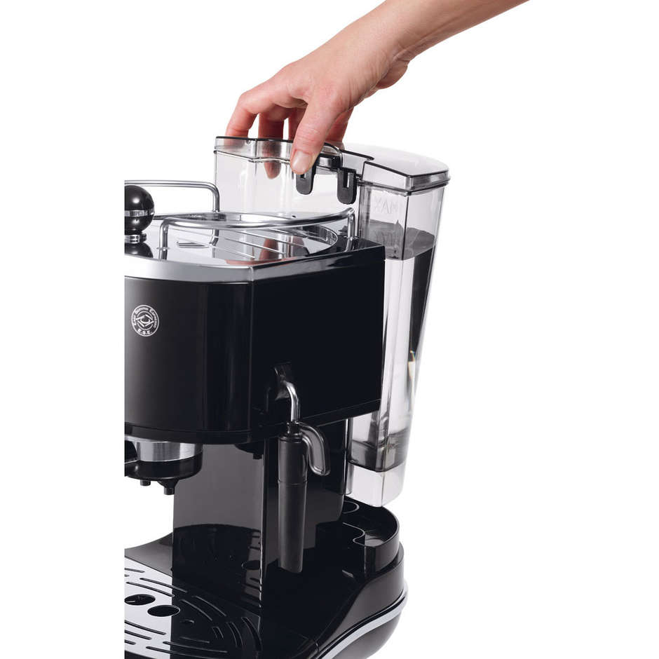De Longhi ECO 311.BK Icona Eco macchina per il caffè polvere e cialde con cappuccinatore colore nero