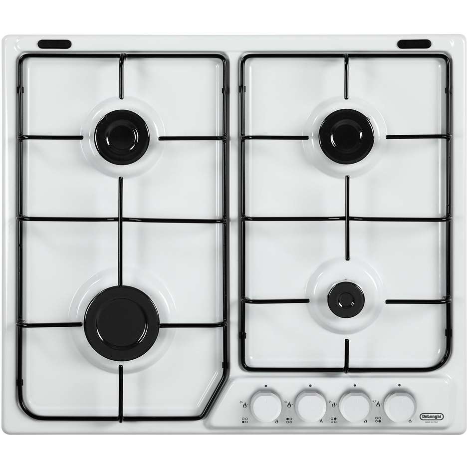 De Longhi FFB46ASV Piano Cottura Gas 60 cm 4 Fuochi Bianco