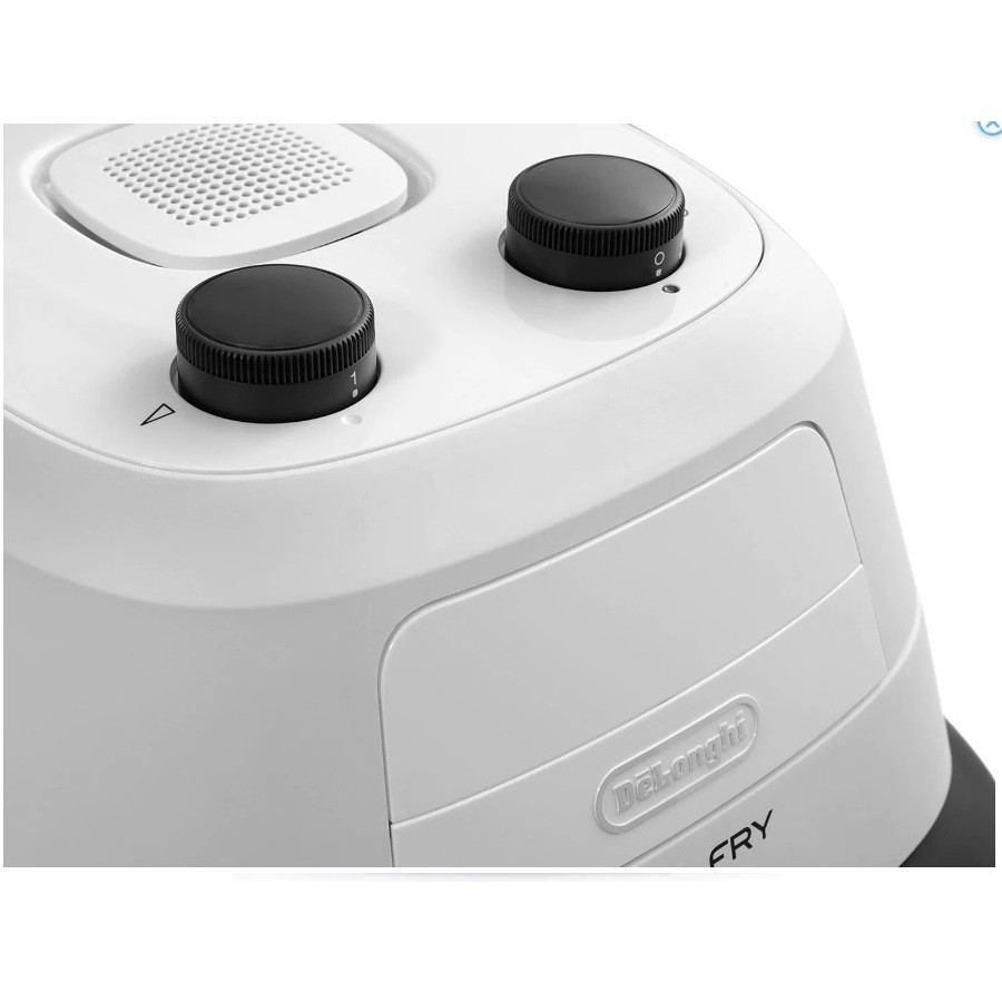 De longhi FH2101.W Friggitrice ad Aria Calda 1,25 kg 1400 W con Cestello Singolo Antiaderente Bianco