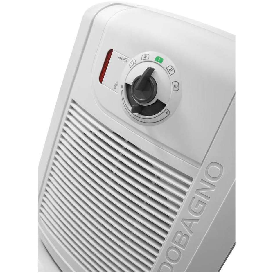 DE LONGHI HBC3032 Termoventilatore da Bagno con Protezione IP21 Antigoccia 2200 W Termostato Regolabile Grigio Silver