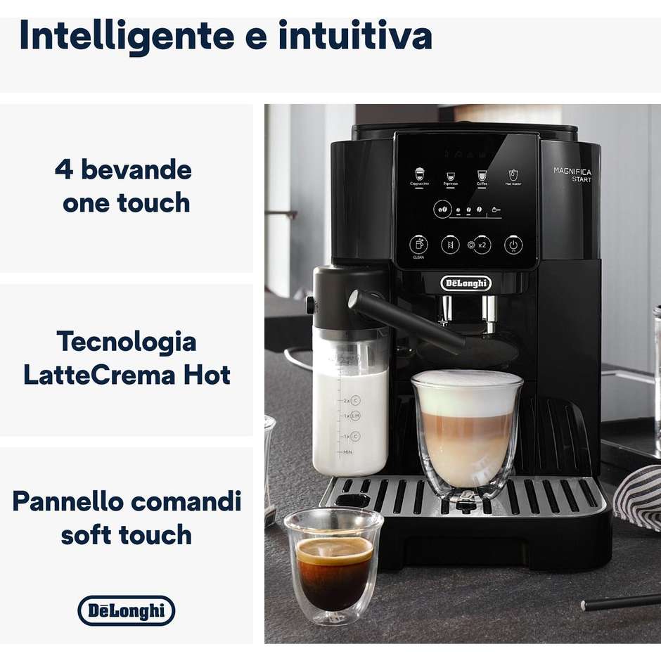 De Longhi Magnifica Start ECAM220.60.B Macchina da caffè automatica Capacità tanica acqua 1.8 Lt Colore Nero