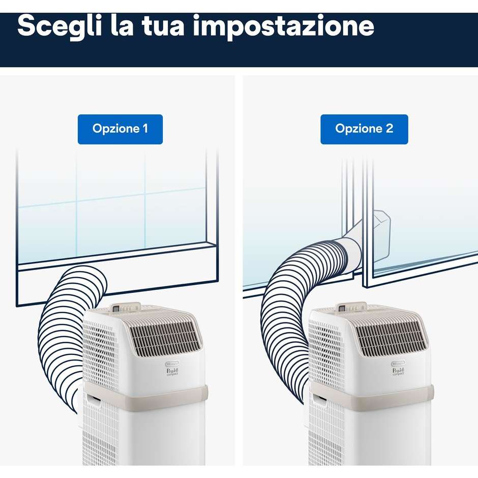 De Longhi PACES72CLA Condizionatore portatile monoblocco Adatto per stanze fino a 60 m³ Potenza 808 W Classe A Colore Bianco
