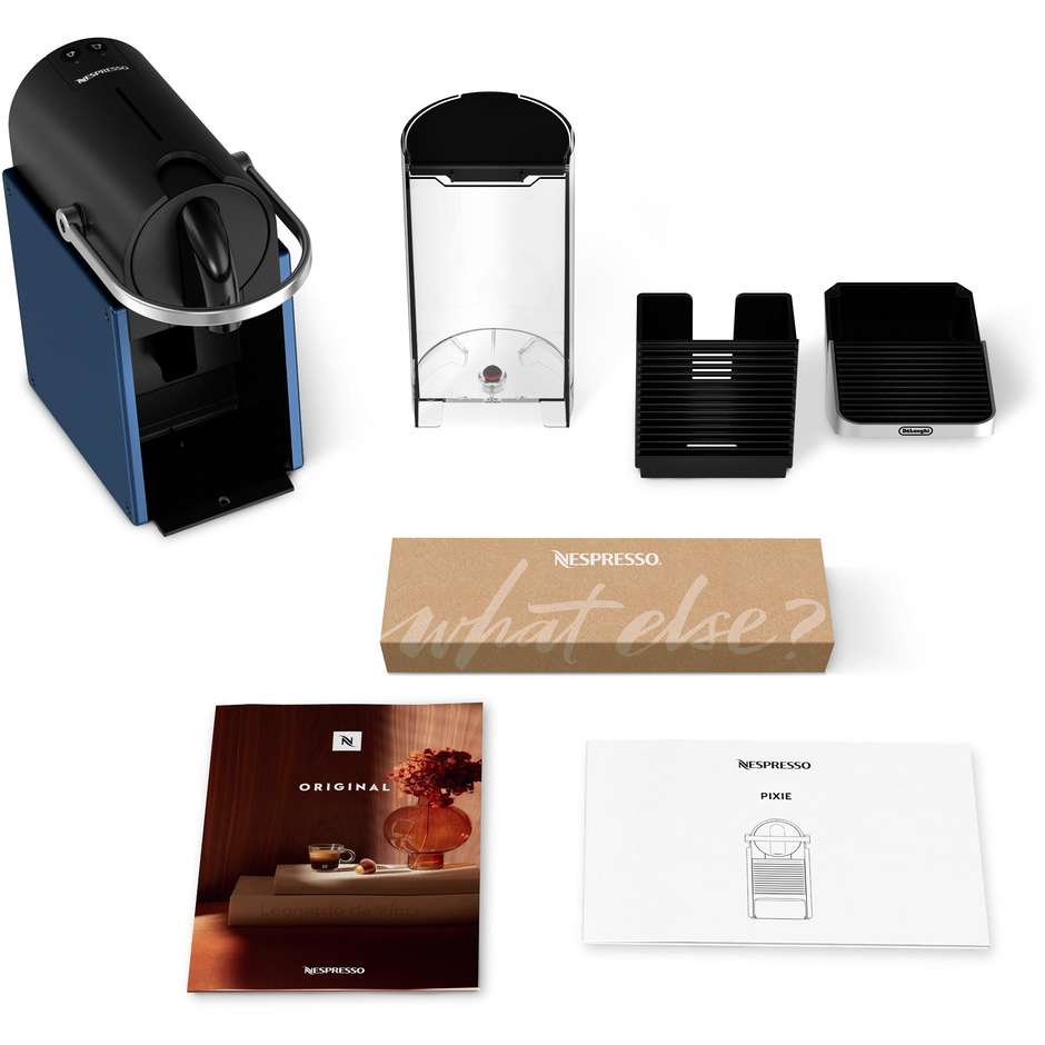 De Longhi Pixie EN127.BL Automatica Macchina per caffè a capsule 1 Lt Potenza 1260 W Colore Nero, Blu, Argento