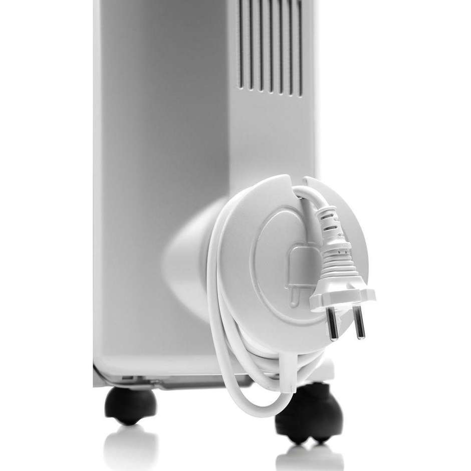 DE LONGHI TRRS0715 Radiatore ad Olio da Pavimento 9 Elementi Potenza 1500 W Termostato Ambiente Grigio Chiaro