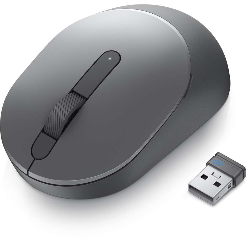 Dell MS3320W Mouse portatile senza fili Wireless ergonomico colore titanio