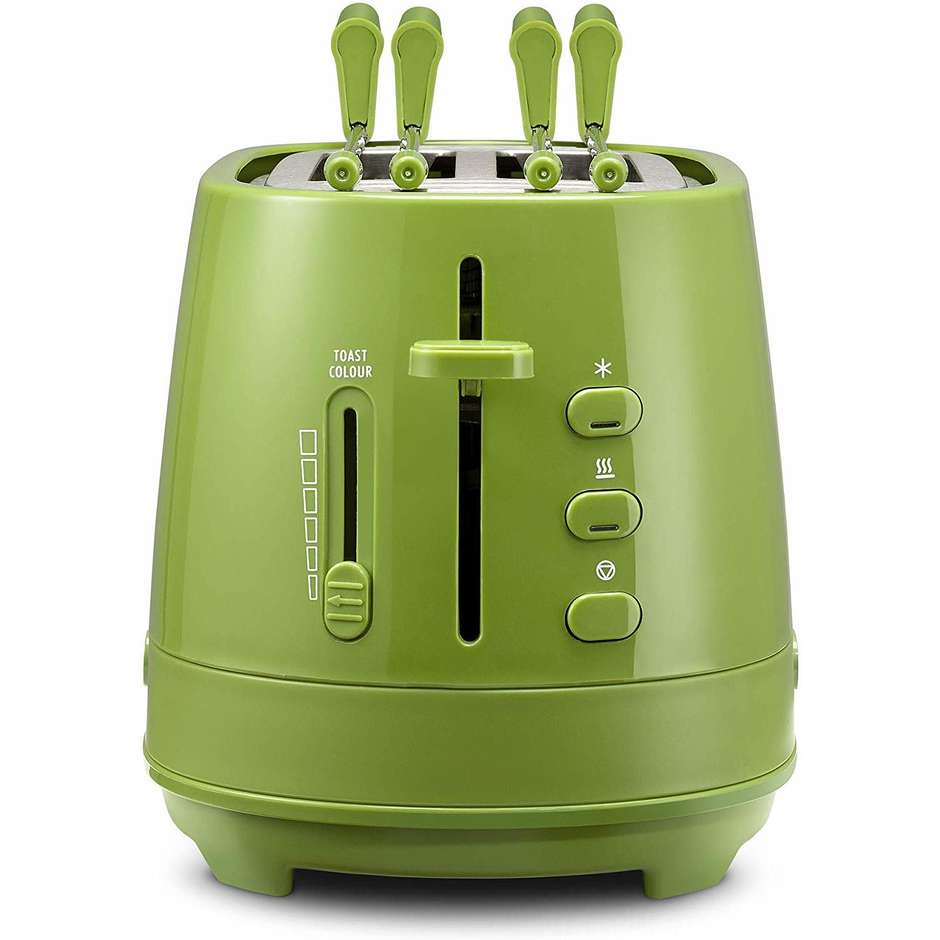 De'Longhi Active Line CTLAP2203.GR Tostapane 2 Fette 550W con Pinze Inox Grigio e Acciaio