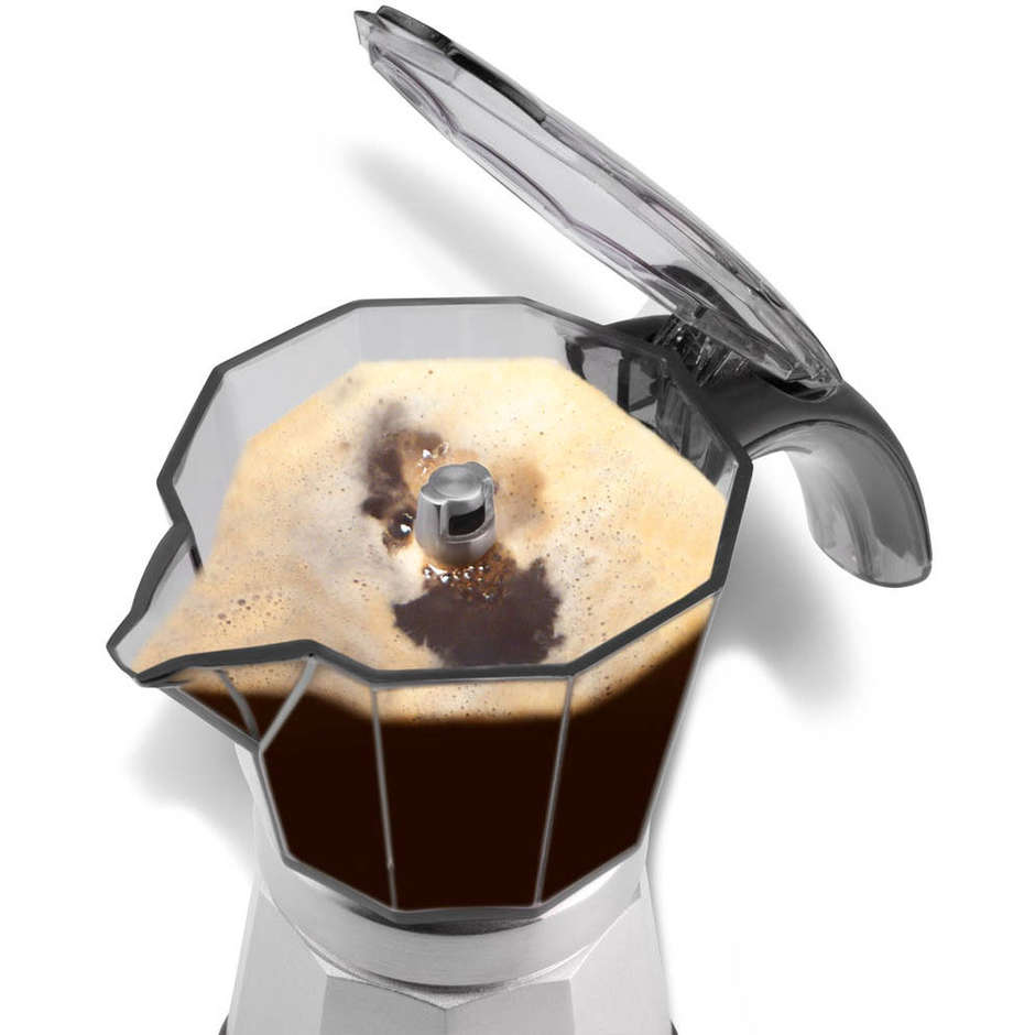 De'Longhi Alicia Plus EMKP 42.B Moka Elettrica Digitale con Timer 2-4 Tazze con Riduttore 450 W Nero e Argento