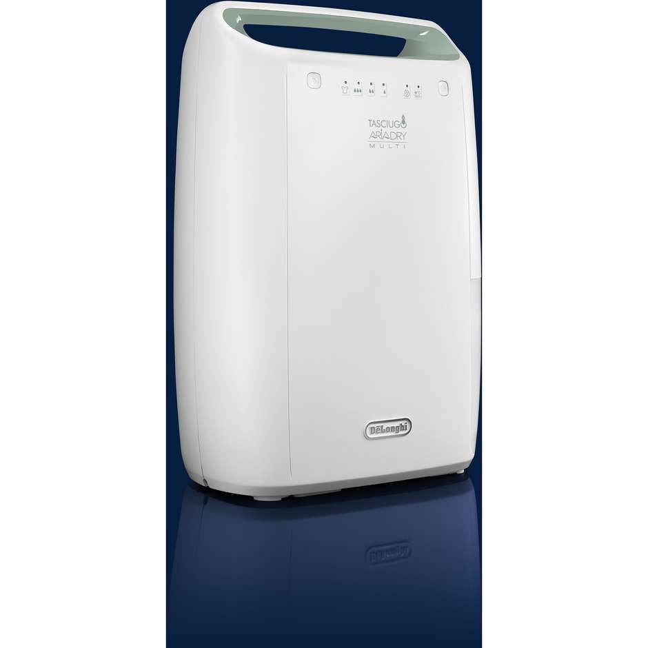 De'Longhi DEX212SF Deumidificatore 12 L/24h per Ambienti fino a 55 m³, 300 W, Gas Refrigerante R290, Bianco