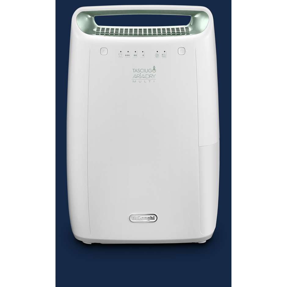 De'Longhi DEX212SF Deumidificatore 12 L/24h per Ambienti fino a 55 m³, 300 W, Gas Refrigerante R290, Bianco