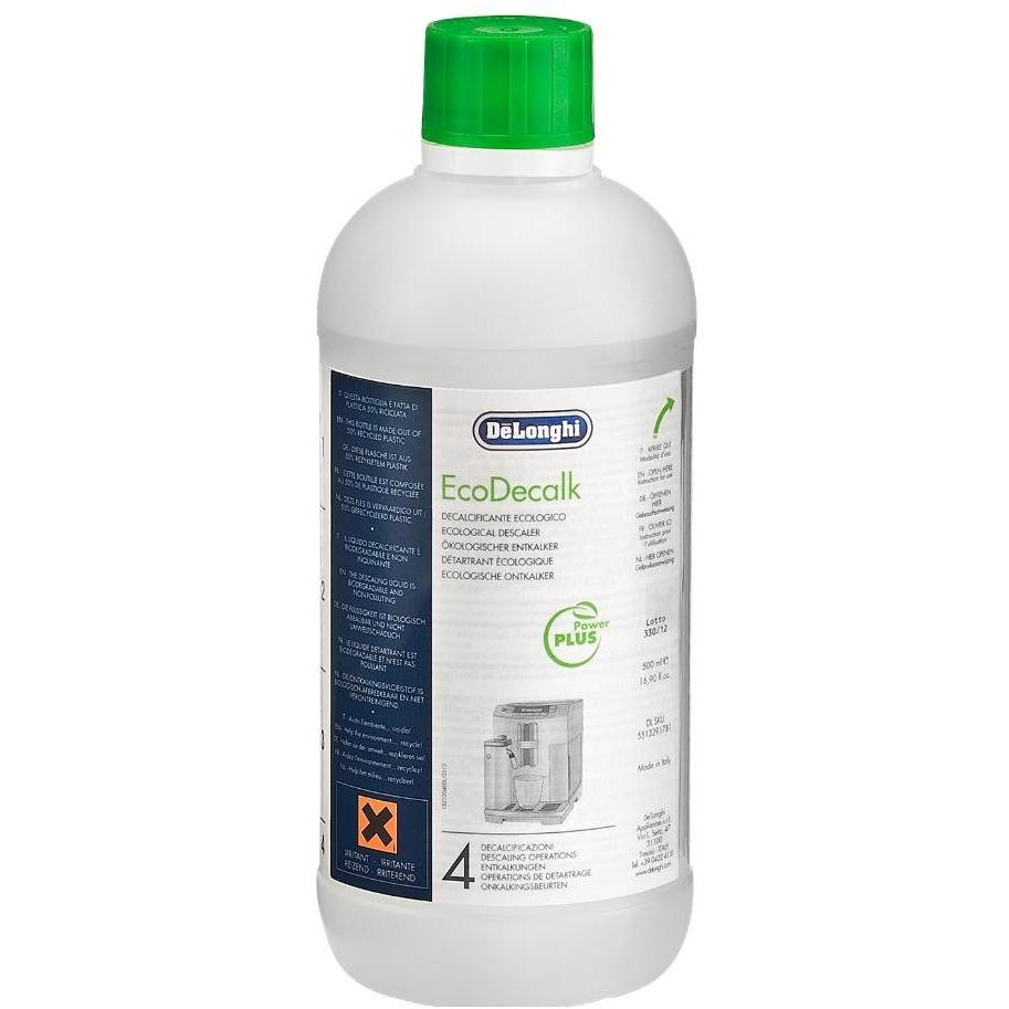 De'Longhi EcoDecalk DLSC500 Flacone Decalcificante Ecologico da 500ml per 5 Cicli di Pulizia Macchine Caff