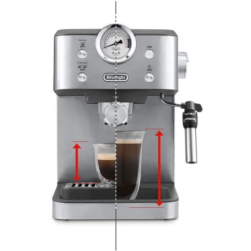De'Longhi EM450.M Macchina Caffè Espresso Manuale Polvere e Cialde Metallica