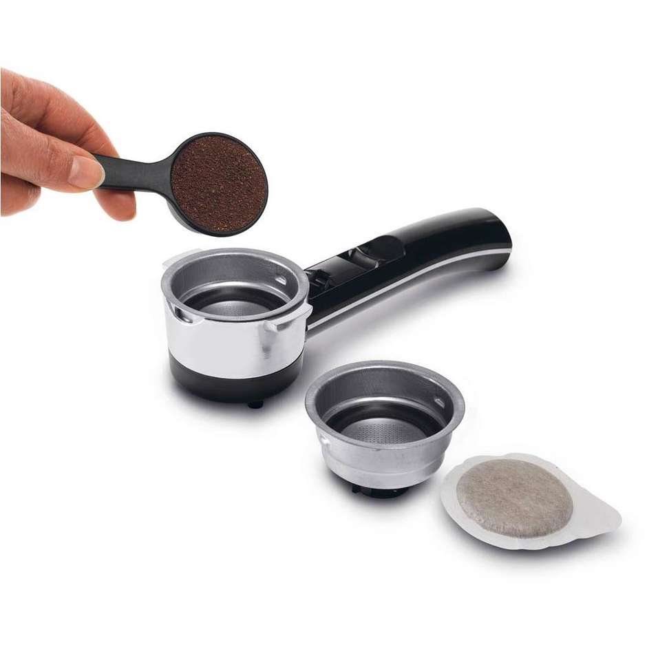 De'Longhi Espresso Manuale ECO311W Macchina da Caffè 1450 W 15 bar Nero, Acciaio inossidabile, Bianco