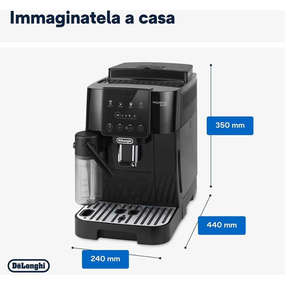De'Longhi Magnifica Start ECAM220.60.B Macchina da Caffè Automatica con Macinacaffè e LatteCrema Hot Nero