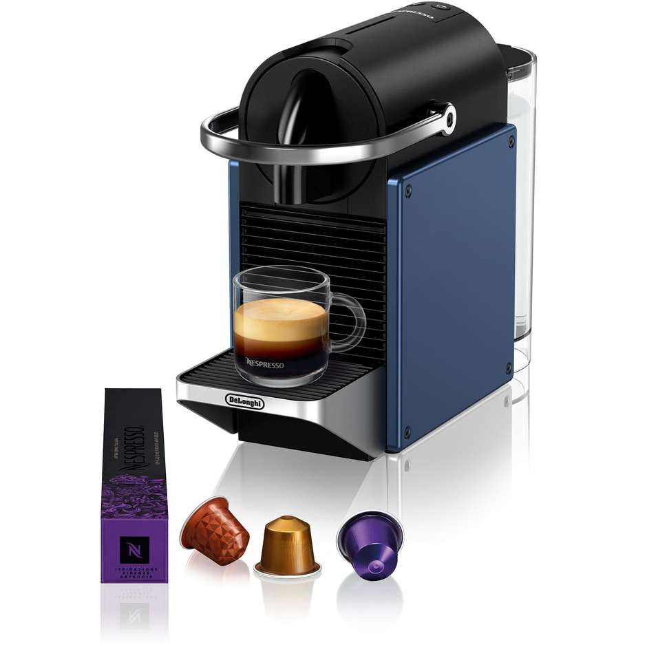 De'Longhi Nespresso Pixie EN127.BL Macchina da Caffè a Capsule 1260 W Pompa 19 Bar Electric Blue e Metallo
