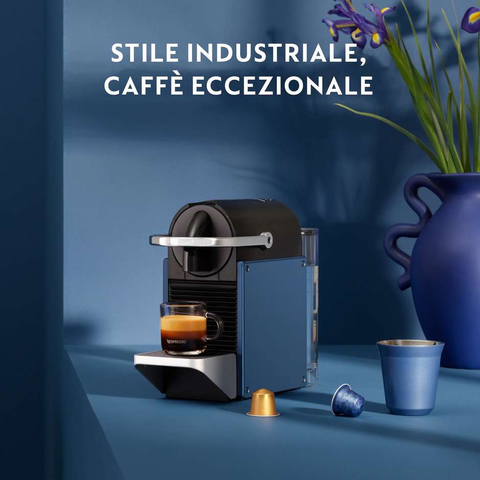 De'Longhi Nespresso Pixie EN127.BL Macchina da Caffè a Capsule 1260 W Pompa 19 Bar Electric Blue e Metallo