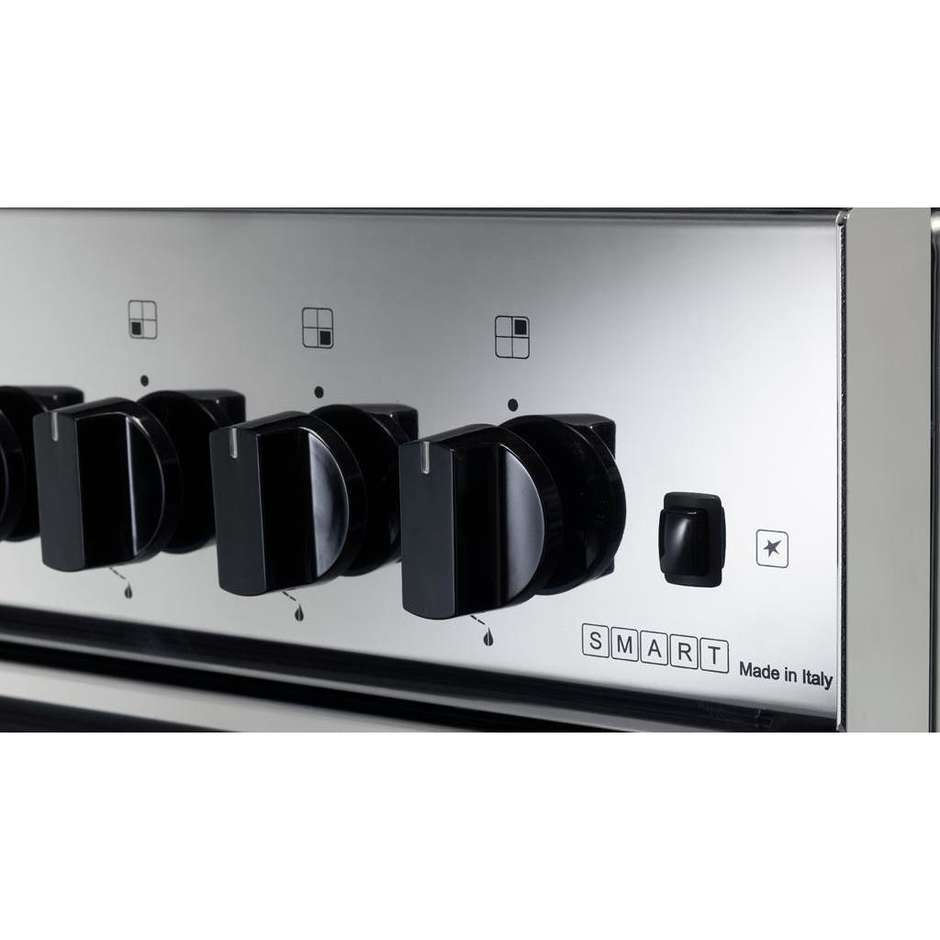 De'Longhi SEX554NED Cucina Compatta 50x50 cm 4 Fuochi Gas con Sicurezza Forno Elettrico Multifunzione 40 L Classe A Inox