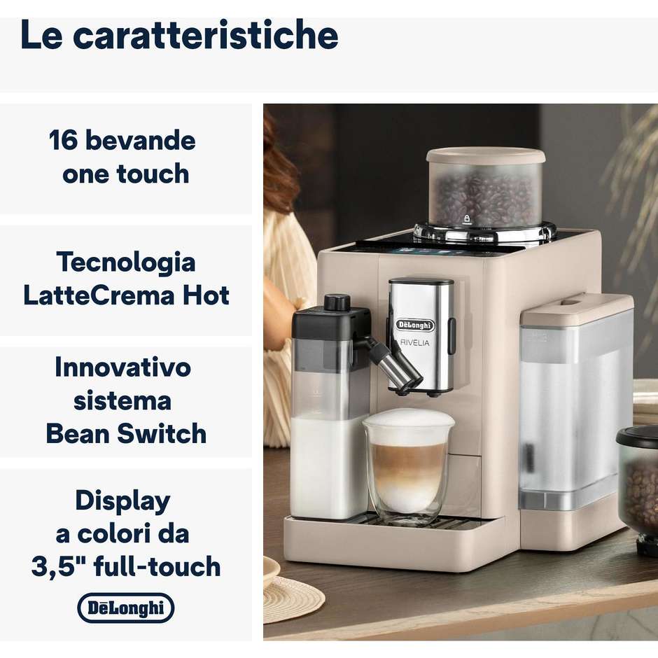 De’Longhi Rivelia EXAM440.55.BG Macchina da caffè Potenza 1450 W Colore Beige