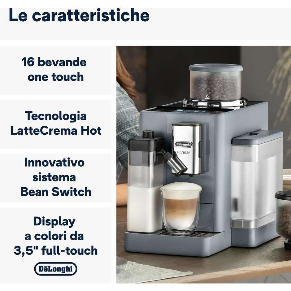 De’Longhi Rivelia EXAM440.55.BG Macchina da caffè Potenza 1450 W Colore Grigio